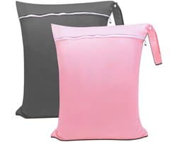 Dailygoods- Waszak Groot - 2 Stuks - Waterdicht - Opvouwbaar - Lichtgewicht - Oxford Stof - Voor Reis/Gym - Waszakje