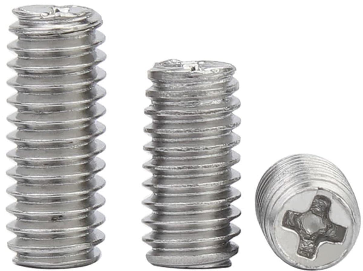 Dailygoods- Madenschroeven M2,5 x 2,5 mm - 100 Stuks - Roestvrij Staal - Pinschroeven - Bevestigingselementen - Schroefdraadpennen — afbeelding 1