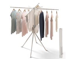 SHANNA Metalen Wasrek Inklapbaar - Staand Droogrek 132cm - Draagbaar opvouwbaar droogrek - In hoogte verstelbaar - Buiten & Binnen bruikbaar