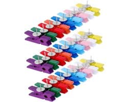 Housoutil 50Pcs Kleurrijke Houten Clip Pushpins Decoratieve Punaises Voor Kurk Boards Notes Ambachten Voor Huizen Kantoren Klaslokalen Gebruiksvriendelijk Ontwerp