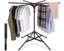 Droogmolen Hoogklapbaar - Kleding Droogrek - Kleding Drogen - Verstelbare Hoogte - Tot 20kg - Zwart