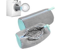 Set van 2 Schoenwaszakken voor de Wasmachine, Herbruikbaar en Geschikt voor Alle Schoenen en Maten, Grijs, Ideaal voor Sneakers en Laarzen