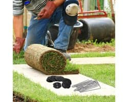 Grondankers Set U-Vormig - Extra Sterke Bevestiging - 100 Haringen + 100 Schijven Verzinkt Anti-Roest - Inclusief Hamer & Handschoen - Voor Worteldoek Tuin - Tuinankers Grondpennen Bevestigingsset