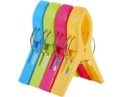 Wasknijpers Strandlaken Clips - Stoelhouder Klemmen - Handdoeken Ophangen - Sterke Grip - 5 Stuks - Multicolor