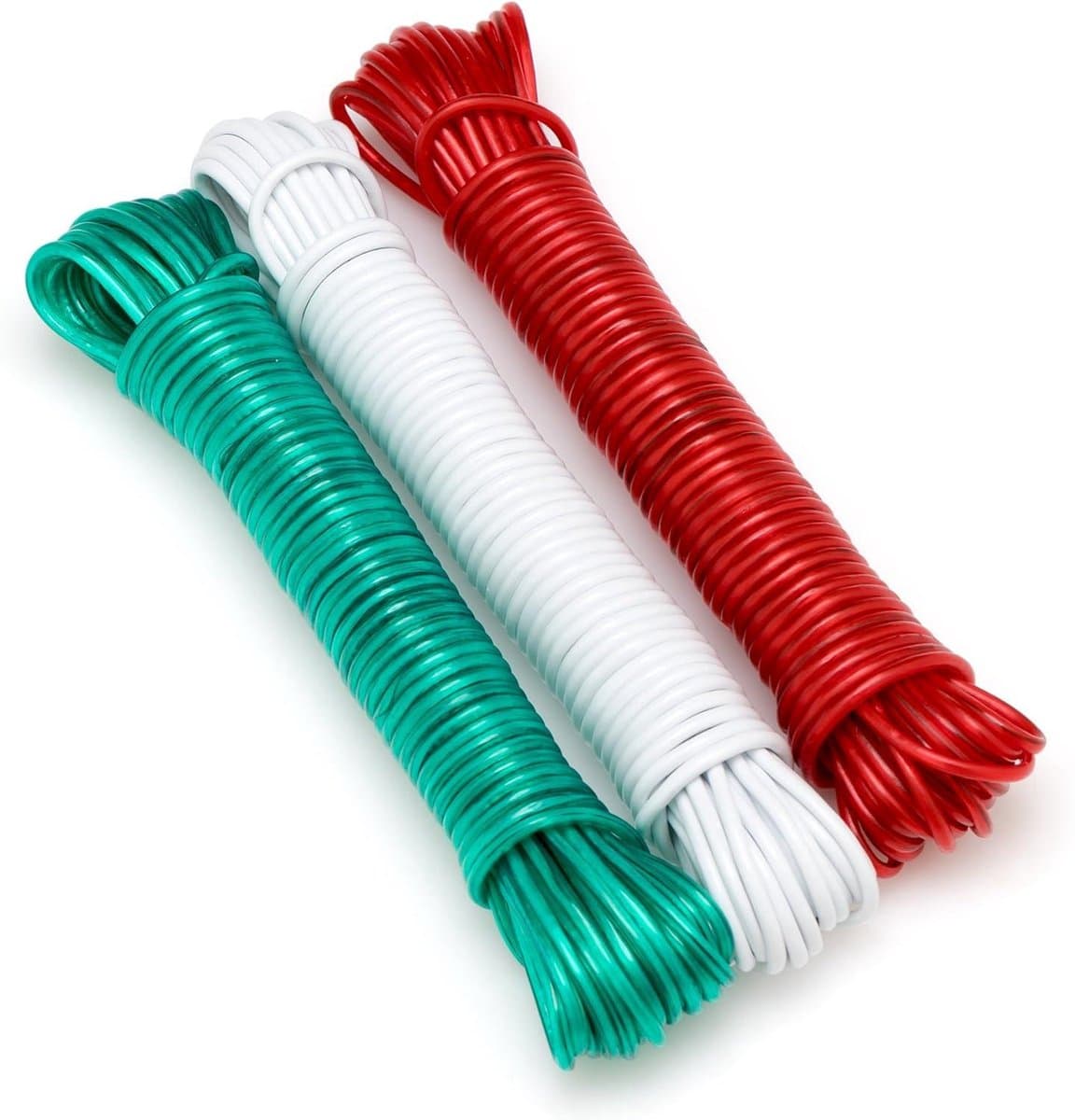 Waslijnen Set - Waslijnen 10 meter - Buiten Droge Kleding - Weerbestendig Staal - 3 x 10 Meter - Meerkleurig — afbeelding 1