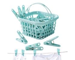 Wasknijpers - Kledingclips - Kleding Drogen - Winddicht Ontwerp - 30 Stuks - Blauw
