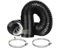 Afvoerslang Ventilatie - Flexibele Buis - Lucht Afvoeren - Hoge Temperatuur Bestendig - 125 mm Diameter - Zwart