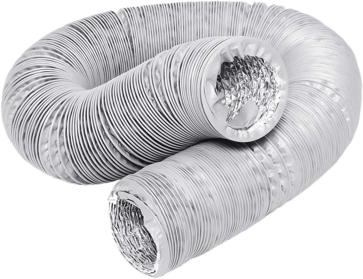 Draagbare Airco Afvoerslang - Flexibele Slang - Verkoeling Optimaliseren - Universele Aansluiting - 150 mm x 6 M - Grijs/Wit — afbeelding 1