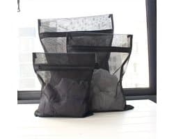 Set van 3 stevige waszakken van mesh - Beschermt kleding tegen kreukels en vlekken in de wasmachine - Ideaal voor grote kledingstukken - Perfect voor de wasruimte en huishoudelijk gebruik