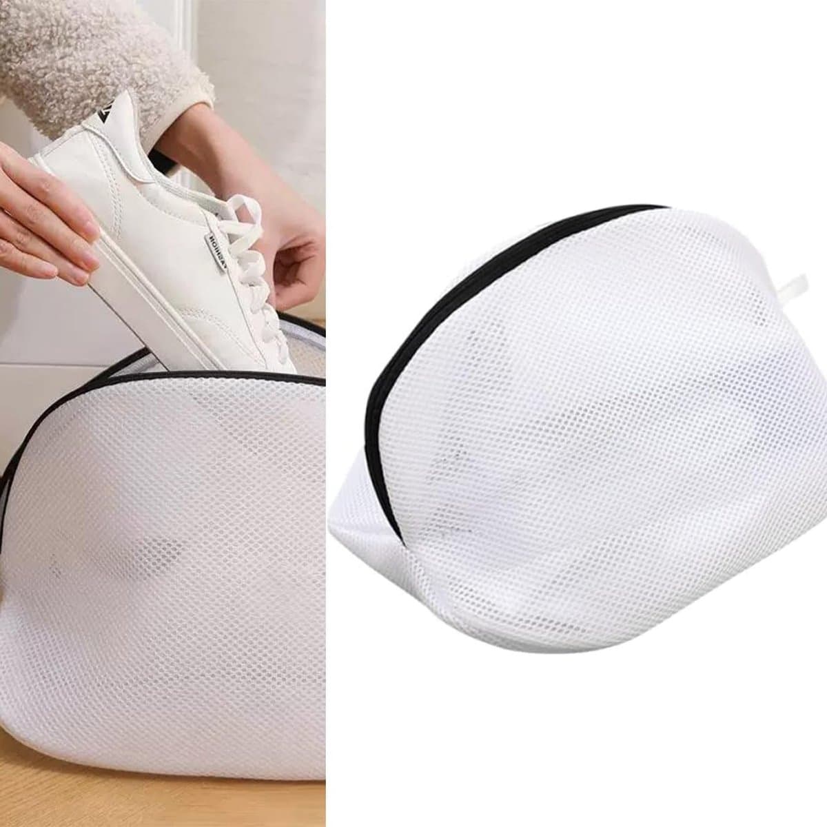 Wasnet voor schoenen - Herbruikbare waszak voor sneakers, sokken en delicate kleding - 2 stuks — afbeelding 1