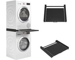AHD® Tussenstuk Wasmachine Droger - Stapelkit - Tussenstuk Wasmachine en Droger - Tussenstuk Wasmachine Droger Zwart - Tussenstuk Wasmachine Droger Aeg - Zwart - 54cm x 60cm x 8cm