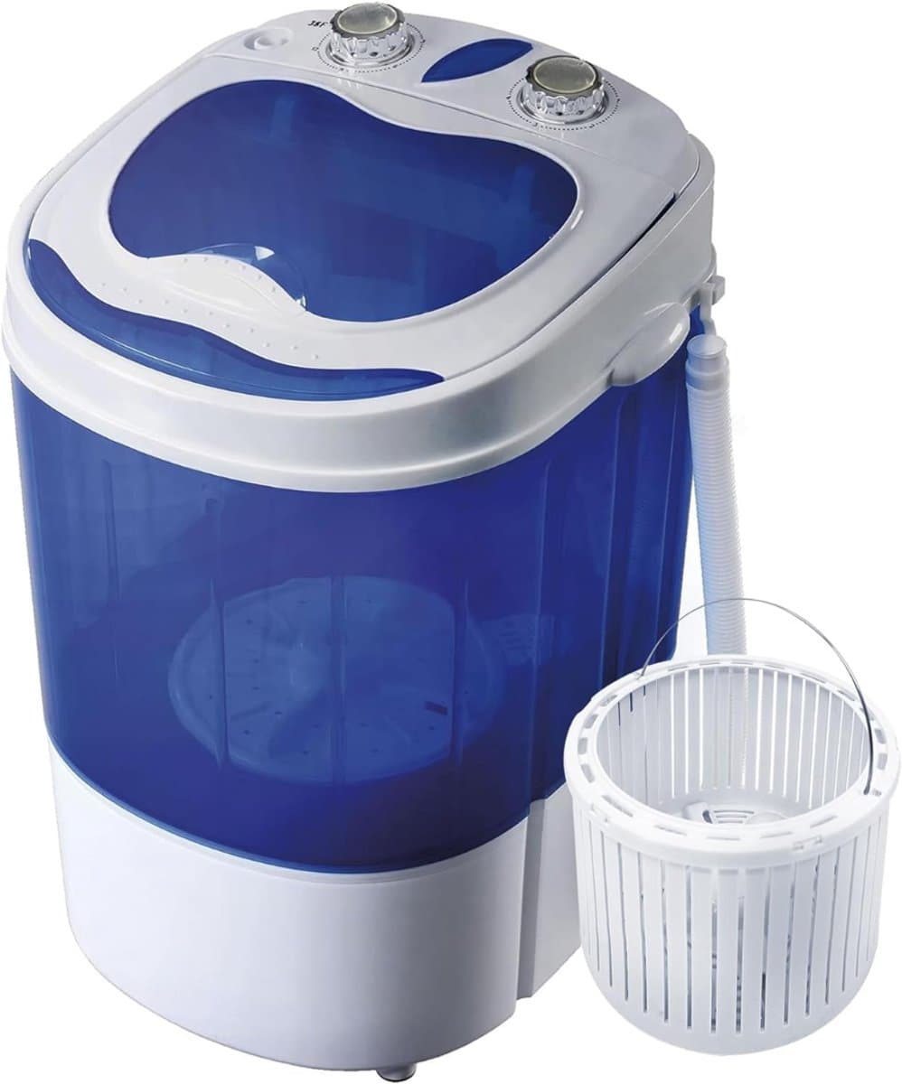 Aura® Camping Wasmachine - Mini Wasmachine - Wasmachines - Capaciteit van Kleding 3 kg - Laag Water- en Energieverbruik - Wit - 36cm x 37cm x 53cm; 5 kg — afbeelding 1