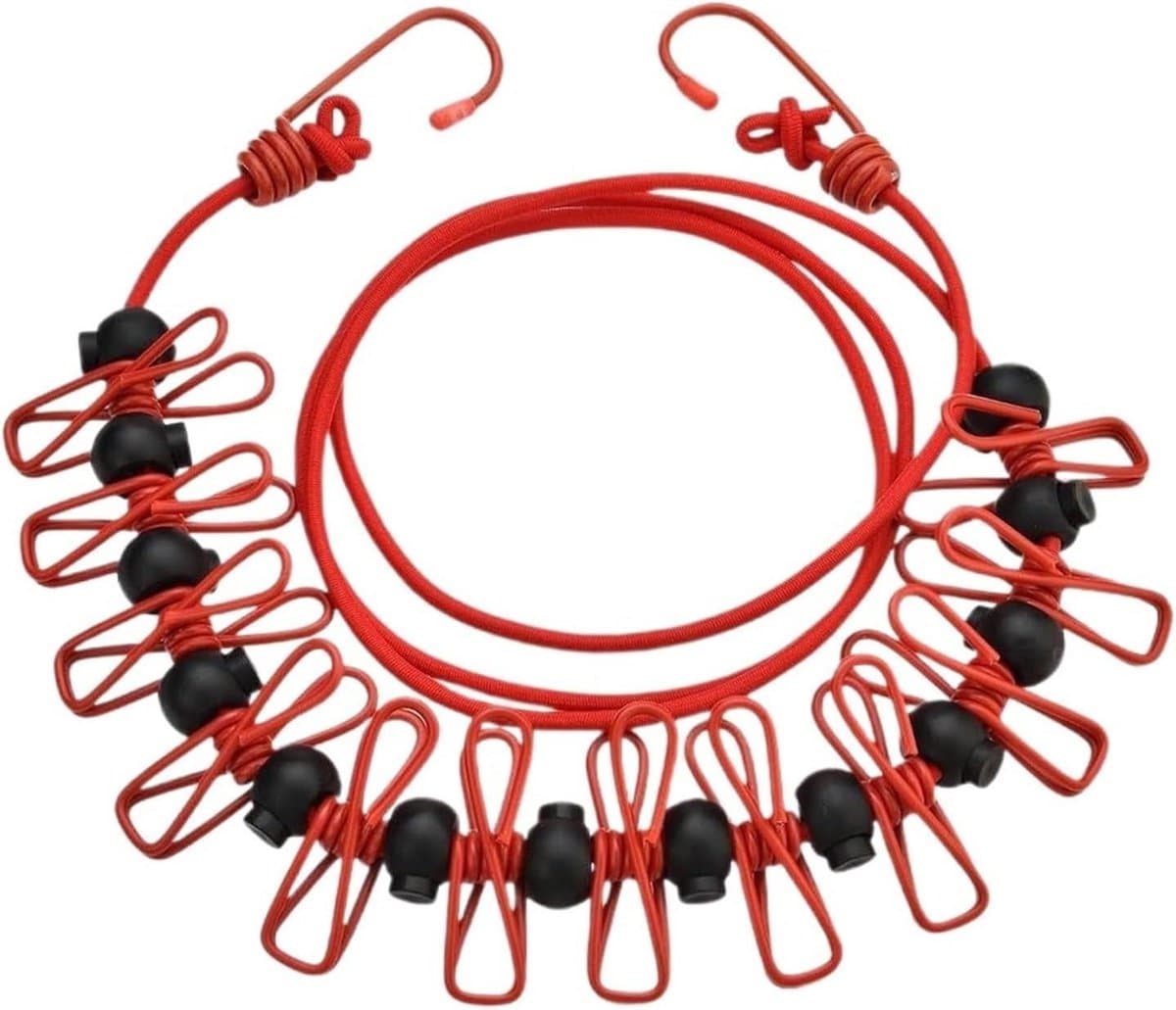 Waslijn - Kledinglijn Outdoor - Kleding Drogen - Verstelbare Lengte - 1 Meter - Rood — afbeelding 1