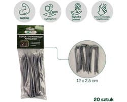 Lustan - Stalen U-vormige Tuinpinnen - 12cm - Set van 20