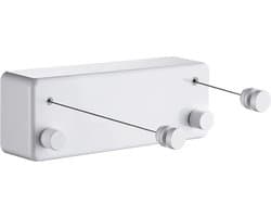 ApexArte® Waslijn Uittrekbaar - Wanddroogrek - Wasdraad - Wit