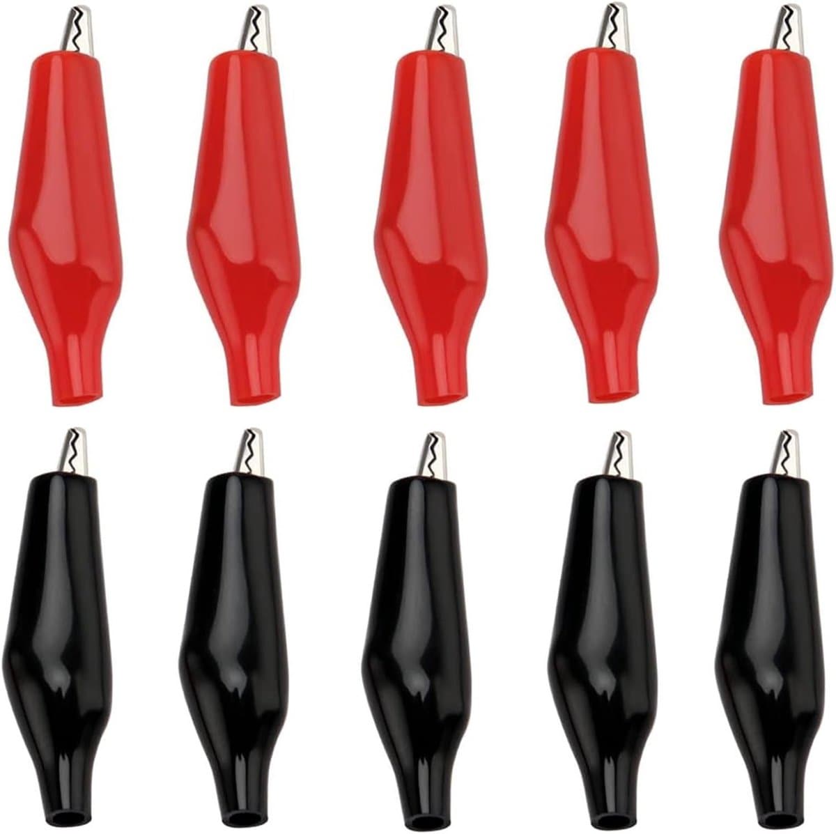 50 Stuks Medium Alligator Clips Rood en Zwart Gemaakt van Metaal — afbeelding 1