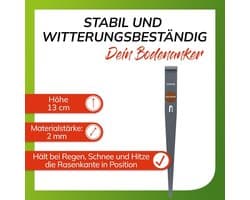 Bodemanker Graskant - Bloembakrand Stabilisator - Tuinranden Bevestigen - Verstevigde Bevestiging - 13 cm Set - Corten