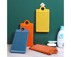 4 stuks Mini Washboard Plastic Non-slip Washing Hand Wash Board,for Household,31*16cm(Geel + Oranjerood + Oranje + Marineblauw)