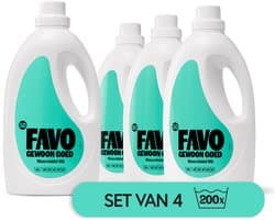 Favo Wasmiddel - Wit – 4 x 50 = 200 wasbeurten – voor stralend wit – effectief vanaf 20 °C – voordeelverpakking