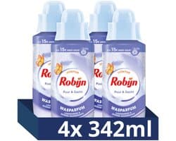 Robijn - Intense Wasparfum - Puur & Zacht - 4 flessen x 342 ml - Voordeelverpakking — afbeelding 1
