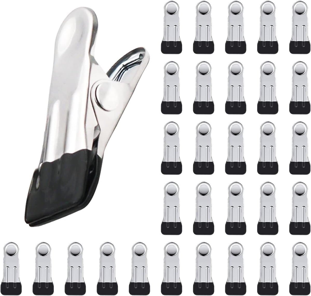 30x Kleine Wasknijpers van RVS - Anti-roest Metalen Klemmen voor Kleding en Diverse Toepassingen — afbeelding 1