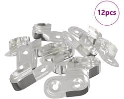 vidaXL - Kledingroedeinde - 12 - pcs - Wit - Zink - 40 - x - 18 - x - 10 - mm - IJzer