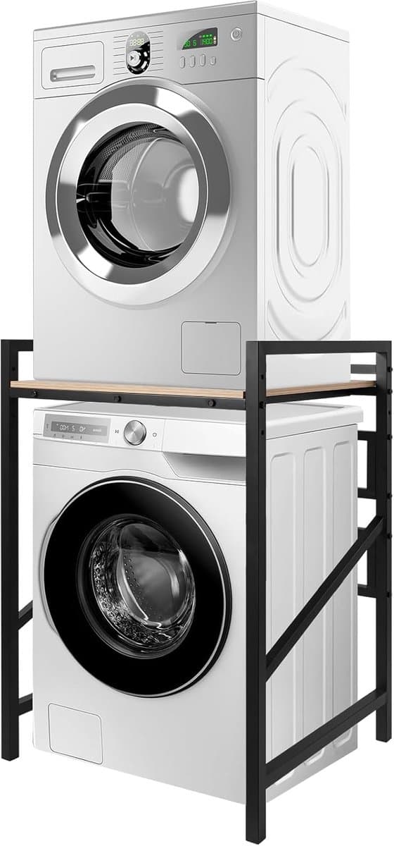 Wasmachine rek - Droger stapelaar - Ruimtebesparing keuken - 3 Hoogtes verstelbaar - 61 x 71 x 104 cm - Wit — afbeelding 1