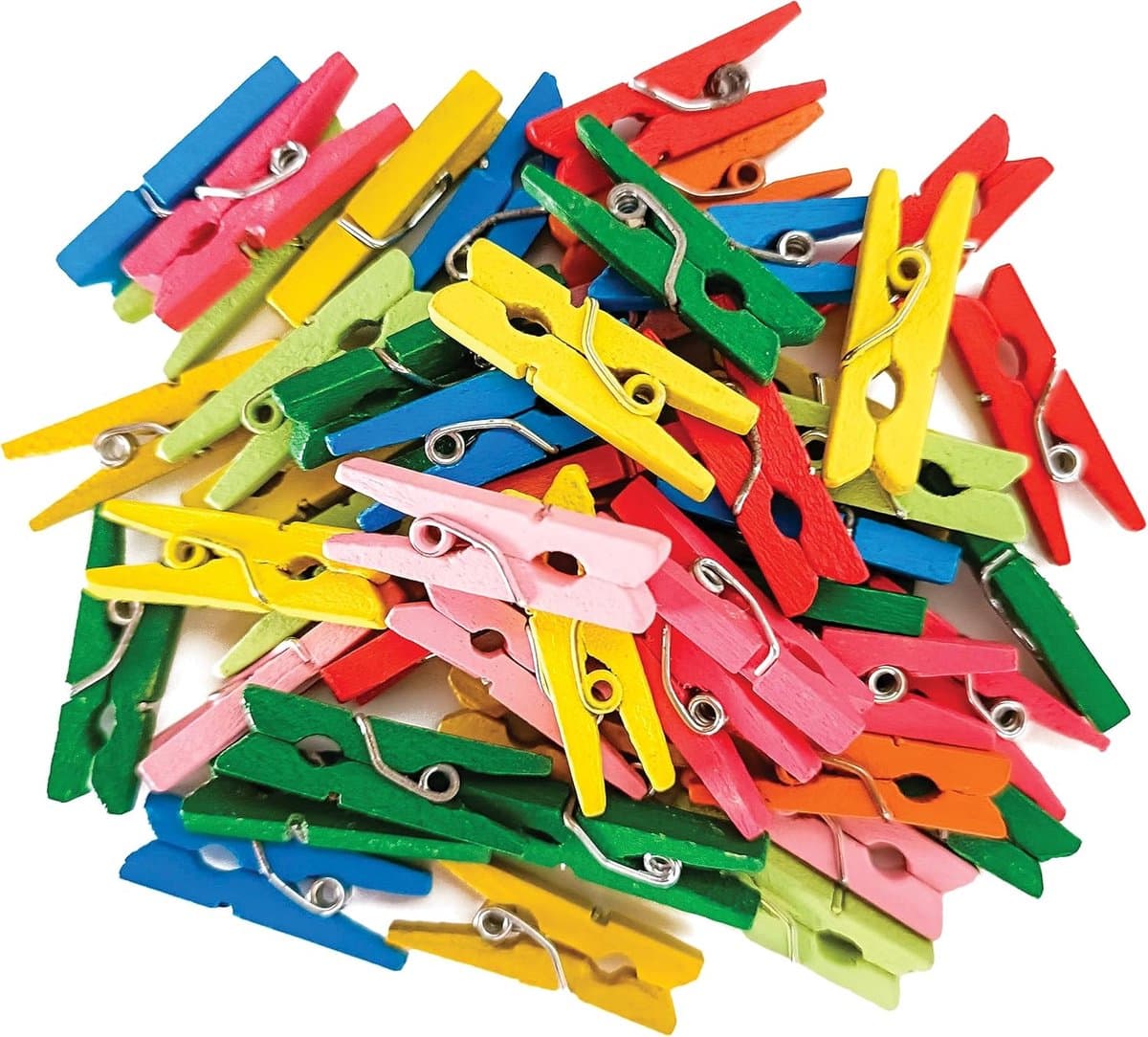 150 mini houten wasknijpers (3,5 cm per stuk), gekleurde wasknijpers, natuurlijk hout, fotoknijpers, knutselknijpers, betrouwbare kwaliteit, verfijnd en stijlvol. — afbeelding 1