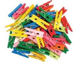 150 mini houten wasknijpers (3,5 cm per stuk), gekleurde wasknijpers, natuurlijk hout, fotoknijpers, knutselknijpers, betrouwbare kwaliteit, verfijnd en stijlvol.
