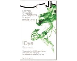 Jacquard textielverf iDye Natural 14 gr Smaragdgroen voor katoen en zijde.