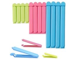 Herbruikbare Voedselzak Clips, Zakafsluiters voor Snacks, 12 Stuks in Meerdere Maten