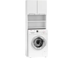Viking Choice Wasmachinekast - 4 Schappen & 2 Deuren - Wit