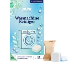 Pure Laundry Club Wasmachine Reiniger Tabletten - Jaarvoorraad (12 Stuks) - Voor Stinkende Wasmachines - Verwijdert Muffe Geurtjes, Kalk & Vetluis - 100% Plasticvrij — afbeelding 1