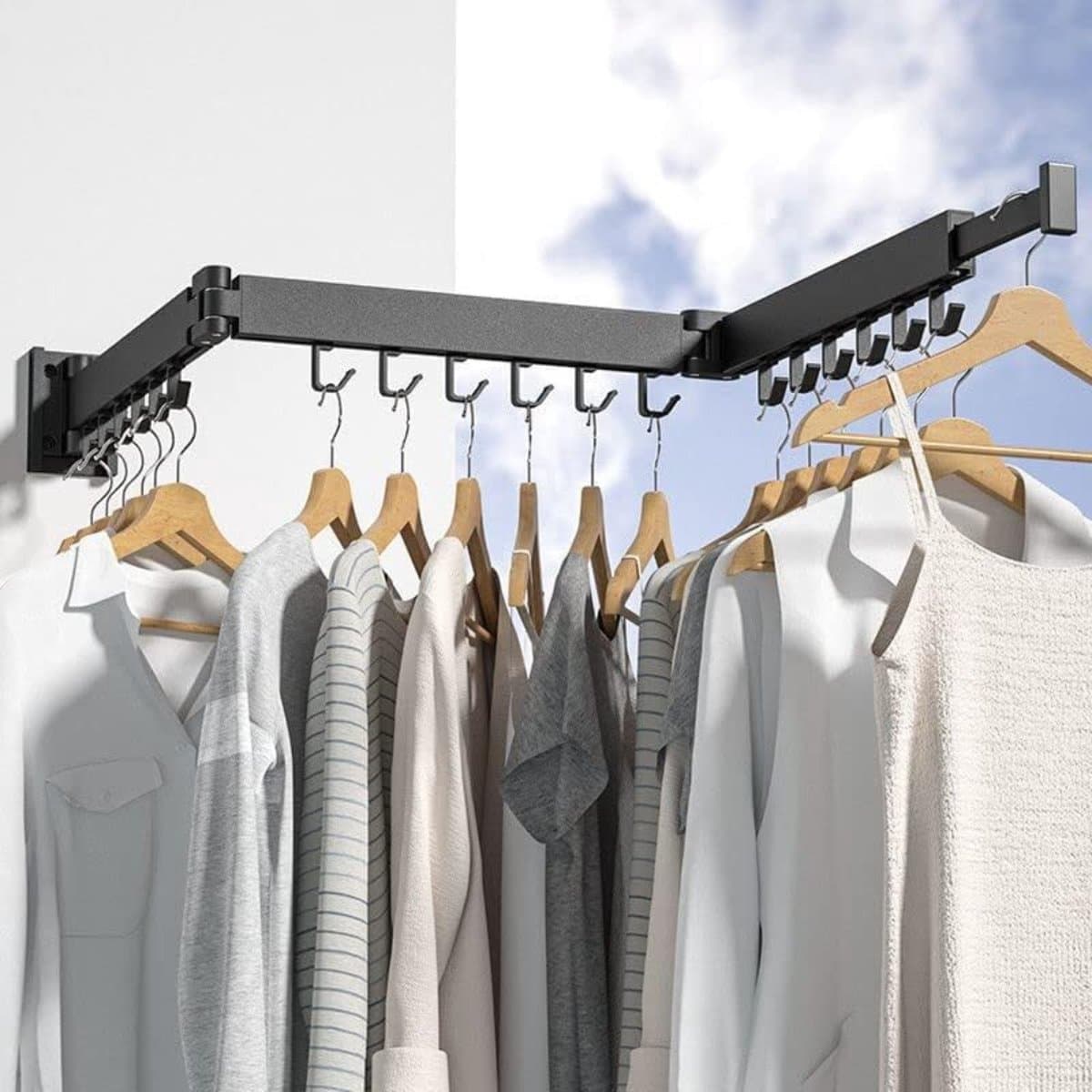 Equivera Wanddroogrek - Wanddroogrek Inklapbaar - Droogrek - Wand Droogrek - Wasrek Hangend - Schuifbaar — afbeelding 1