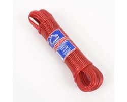 Quality 'Wyercentor' 20M steel core colored clothesline 3.5mm thick (RED)