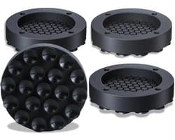 4-stuks antivibratiepads voor wasmachines - Rubberen antivibratiepads voor wasmachines - Universele antivibratiepads - Met siliconen zuignappen - Voor wasmachines en drogers om beweging en schudden te voorkomen - Zwart