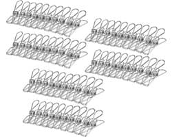 Handdoekklemmen -60 stuks - Handdoekhaakjes - Wandhaken - Theedoekklemmen - Wasknijpers - Roestvrij-stalen Wasknijpers - voor Waslijn Kleding Sok Hanger Keuken Kantoor - 5.5CM