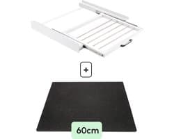 Bodo® - Stapelkit & Anti trillingsmat voor Wasmachine en Droger - Tussenstuk met Handdoekhouder - Wit