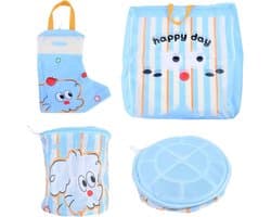 Set van 3 Wasnetten voor Wasmachine met Cartoon Hond Motief, Ideaal voor Ondergoed, Sokken en Reisaccessoires, Duurzaam met Rits en Ophanglus