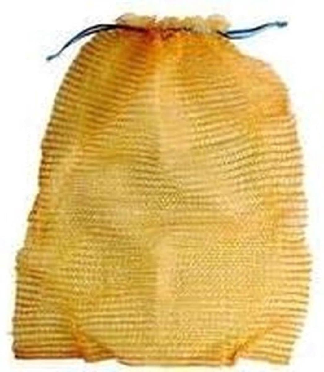 Raschel Zakken - Transportzakken Fruit - Groenten Oogsten - Met Trekkoord - 40 x 60 cm - Groen — afbeelding 1