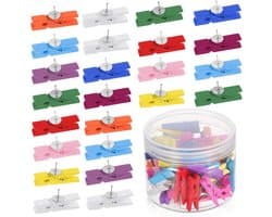 Houten Punaise Clips - Duimspijkers - Berichten Bevestigen - Stevig Hout Metaal - 50 Stuks - Meerkleurig
