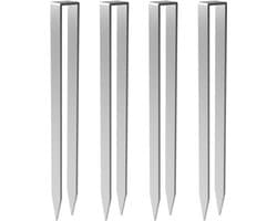 SnelShoppen - Rose Arch Ground Anchor Set van 4, U-Vormige Grondankers van Legeringsstaal 30 x 2.8 x 2 cm, Zilver voor Tuin en Buiten