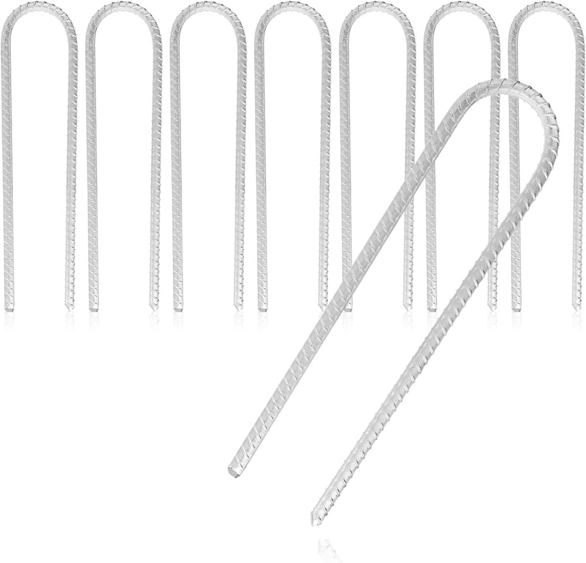 SnelShoppen - 8 x XL Grondankers van Massief Staal, U-vorm 30 cm, Ø 1 cm, Gegalvaniseerde Grondankers voor Tenten, Partytenten, Trampolines, Rustproof — afbeelding 1
