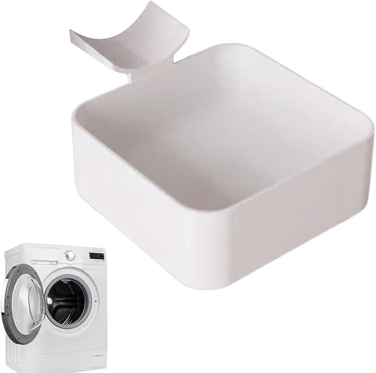 Lekbak Wasmachine - Wateropvangbak - Opvangbak - Universele Wasmachine Lekbak - Afvoerbak Voor Wasmachines - 16 × 12 × 4.5 Cm - Eenvoudig Te Installeren - Afvoerbak - Geschikt Voor Appartementen, Garages En Huurwoningen - Wit — afbeelding 1
