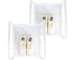 Set van 2 Waszakken voor Schoenen, Duurzaam Mesh, Rits, Bescherming voor Sneakers en Kleding, Ideaal voor de Wasmachine en Schoonmaak van Sportschoenen
