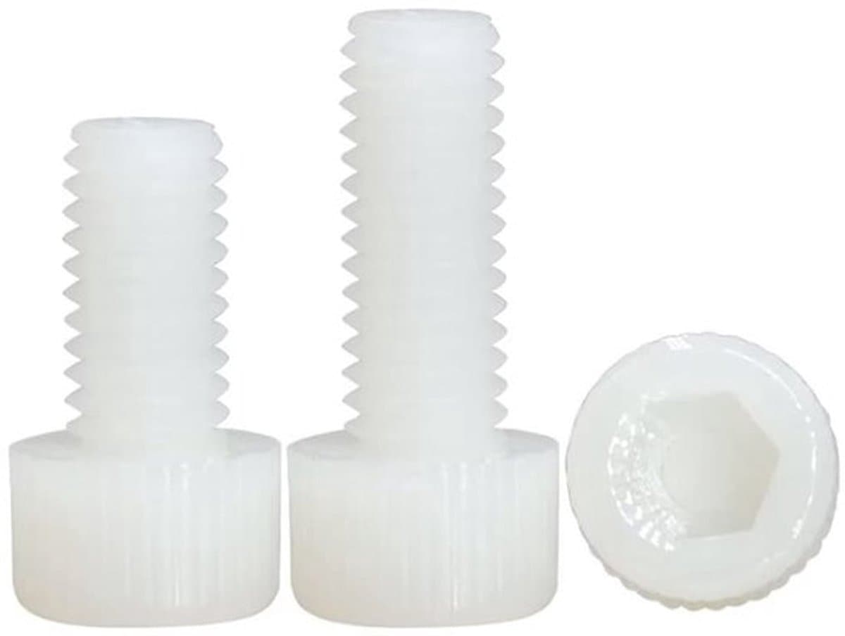 Nylon Schroeven M12x30mm - Inbus Schroevenset - Kunststof - Slijtvast - Corrosiebestendig - 8 Stuks - Inbusschroeven — afbeelding 1