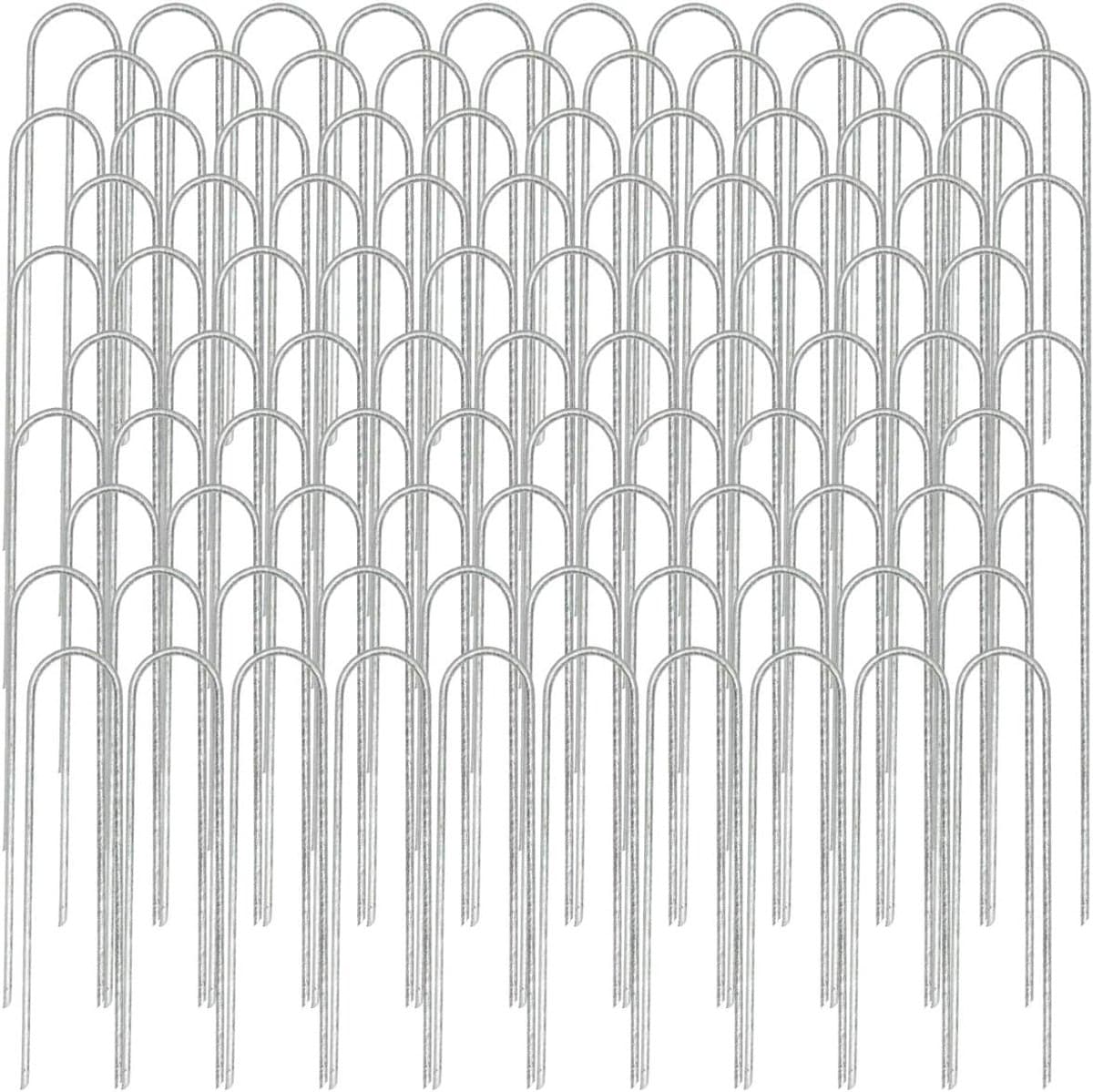 SnelShoppen - 100 Stuks Ø3mm Grondankers - 150x25mm Fixeerankers van Staal - Extra Sterke Grondpinnen voor Tuin, Camping en Kunstgras — afbeelding 1