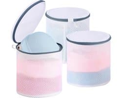 Thijox - 3 Stuks BH Waszak voor Wasmachine, 18 x 20 cm, Herbruikbare Waszakken met Verborgen Ritssluiting, Grijs, Ideaal voor Ondergoed en Sokken