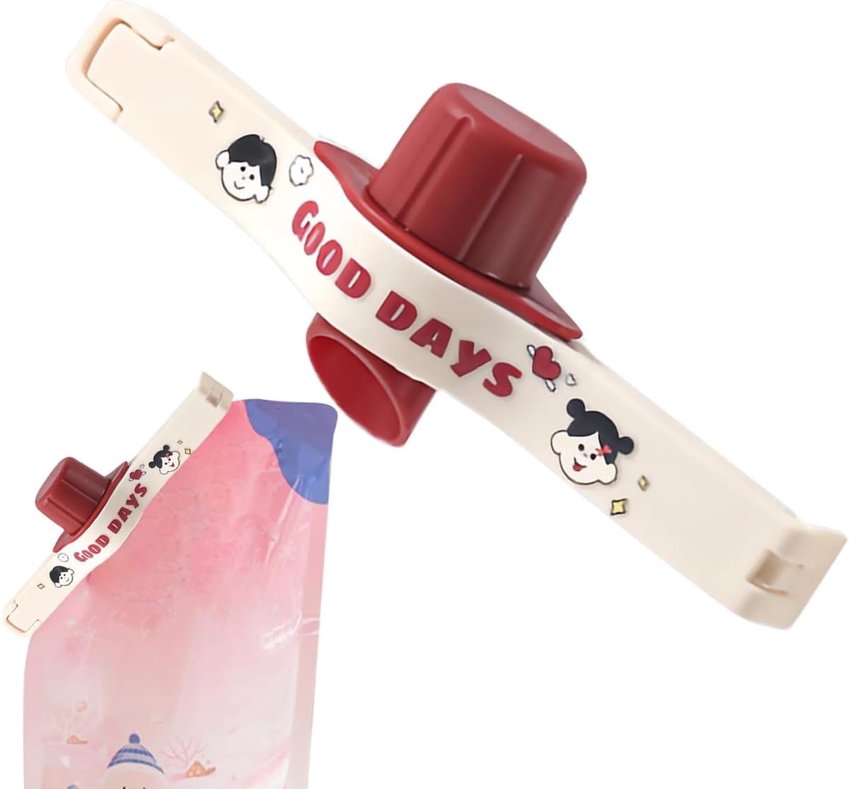 Zakken Clip - Bewaarclips Voedsel - Zakken Afsluiten - Met Uitgiettuit - 13.7 cm - Wit — afbeelding 1
