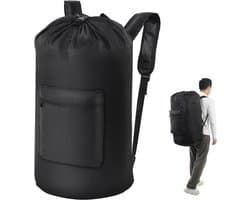 SnelShoppen - Grote Waszak Camping - 41 x 81 cm - Duurzaam 420D Oxford Stof - Waterdicht en Vouwbaar - Voor Reizen, Picnics, Thuisgebruik - Zwart